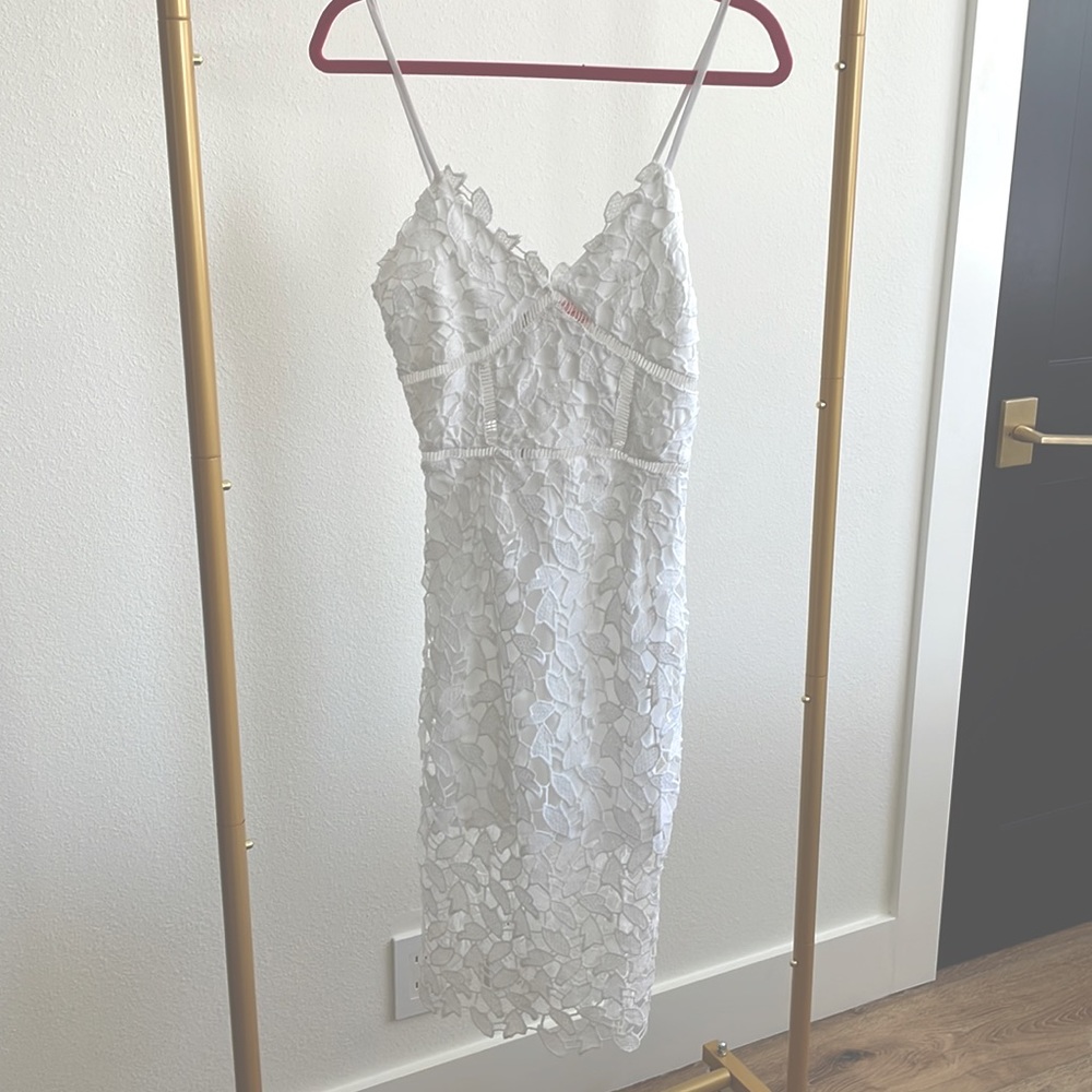 Love Addy embroidered lace midi dress